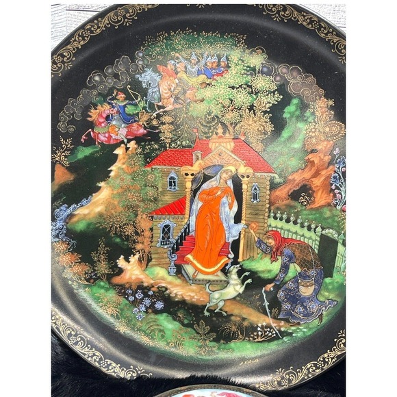 Russian Porcelain Music Box 1990 "The Princess & Elisha" Plate 1988 Numbered - Picture 3 of 16